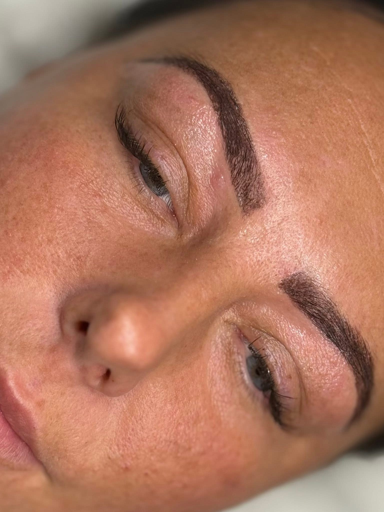 Defined brow treatment close-up